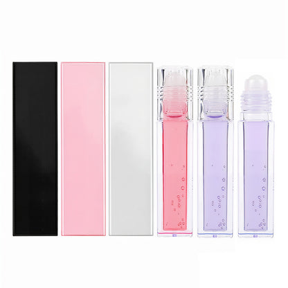 4 Color Lip Oil Roll-On Clear Plumping Lip Gloss Fruity Flavored Moisturizing