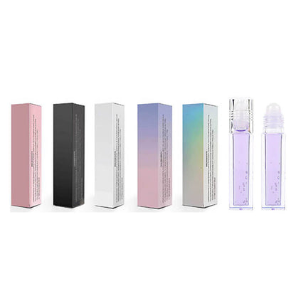 4 color lip oil roll-on clear lip gloss fruity flavored moisturizing