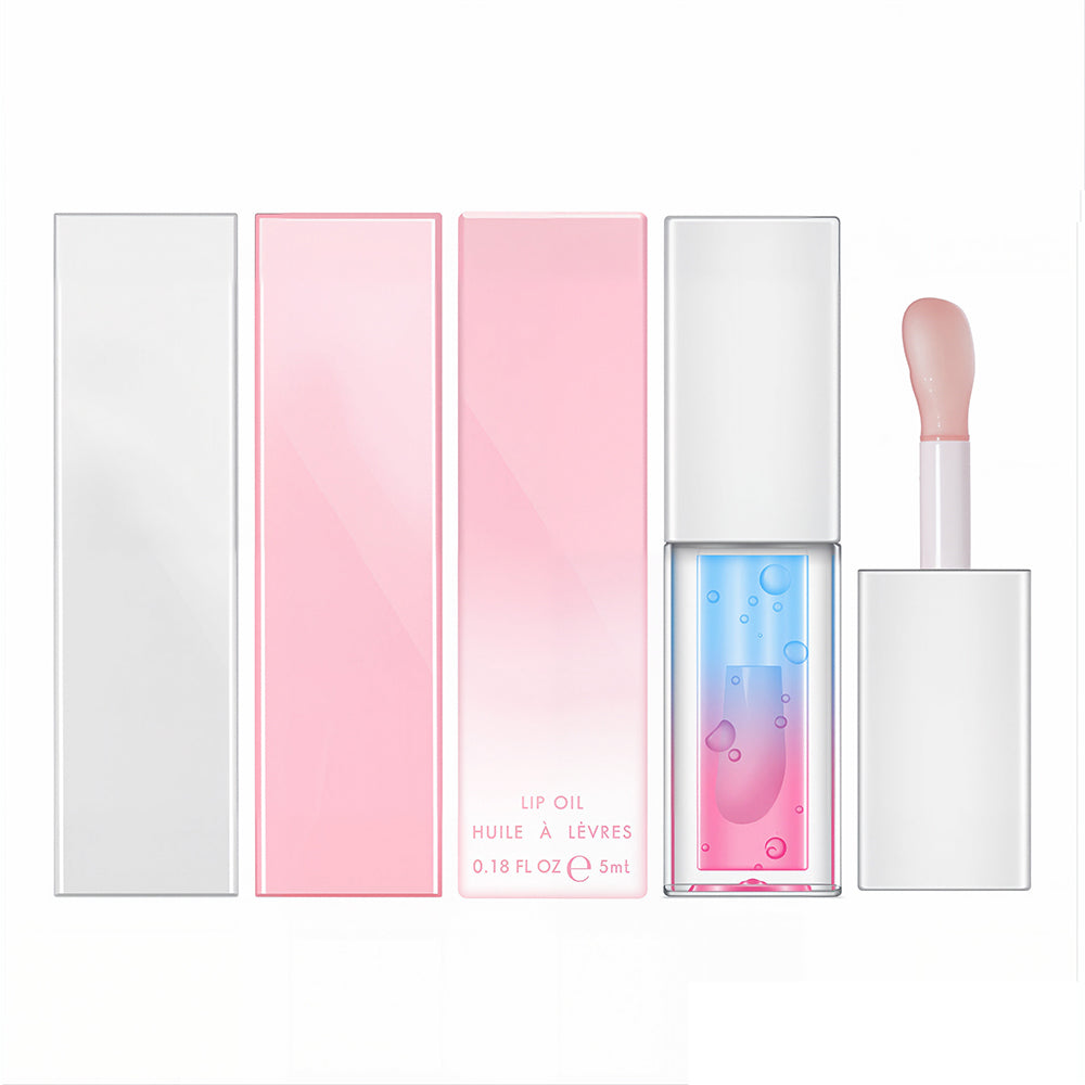 5 Color Lip Oil Lip Plumping Two-Color Plant Fruit Lip Gloss Moisturizing