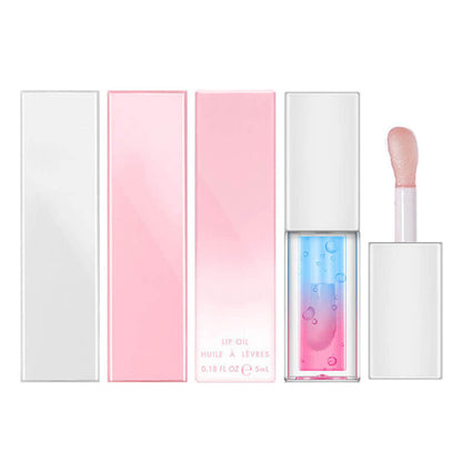 5 color lip oil lip plumping two-color plant fruit lip gloss moisturizing