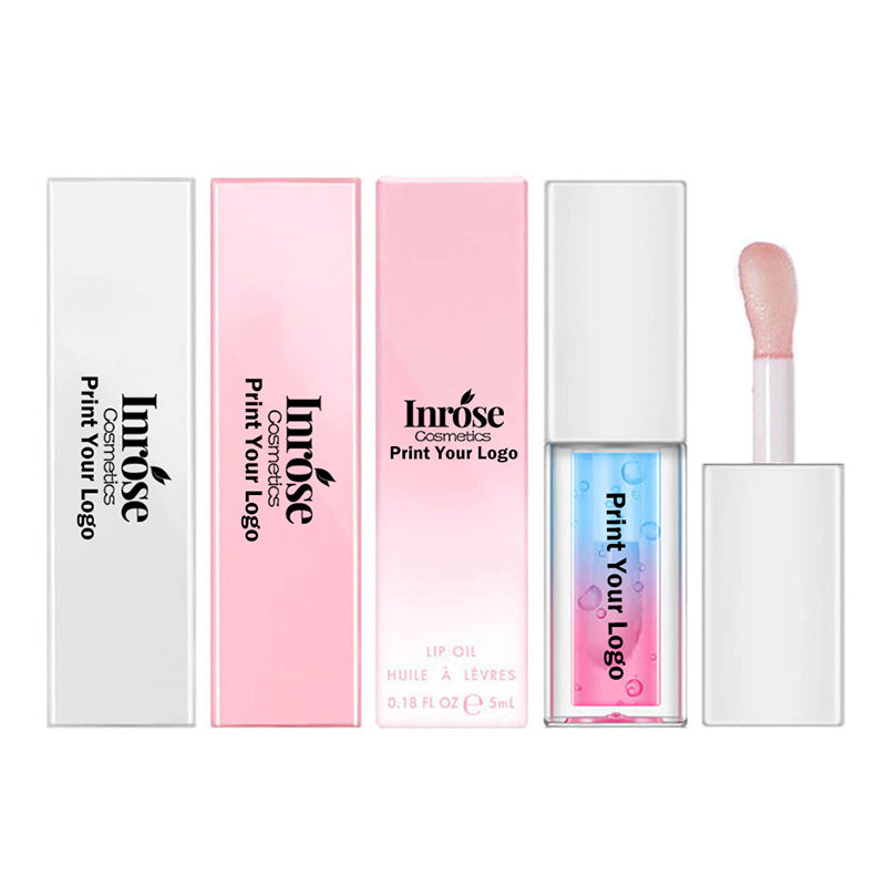 5 color lip oil lip plumping two-color plant fruit lip gloss moisturizing