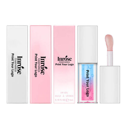 5 color lip oil lip plumping two-color plant fruit lip gloss moisturizing