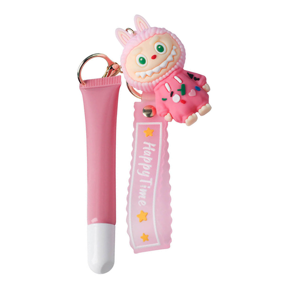 6 color polypeptide lipgloss LABUBU keychain cute lip oil cruelty free