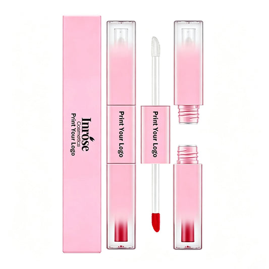 7 Color Duo Lip Gloss Double-Ended Lip Tint & Lip Oil Long Lasting Vegan