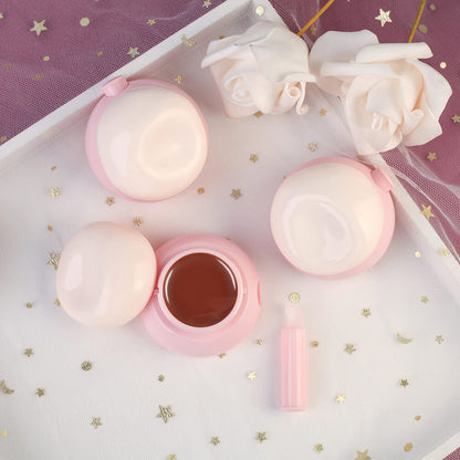 4-Color Lip Mask Jam Lip Balm Moisturizing Tinted Lip Gloss Gel with Lip Brush