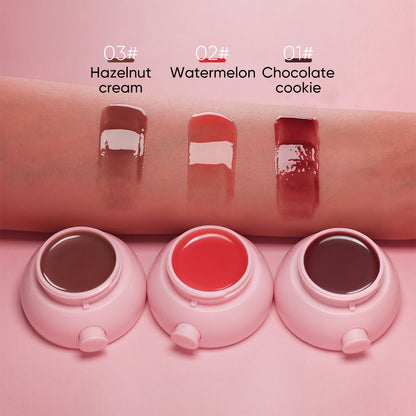 4-Color Lip Mask Jam Lip Balm Moisturizing Tinted Lip Gloss Gel with Lip Brush