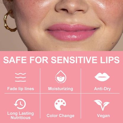 5 color lip balm flower lipstick color change hydrate long lasting