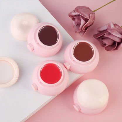 4-Color Lip Mask Jam Lip Balm Moisturizing Tinted Lip Gloss Gel with Lip Brush