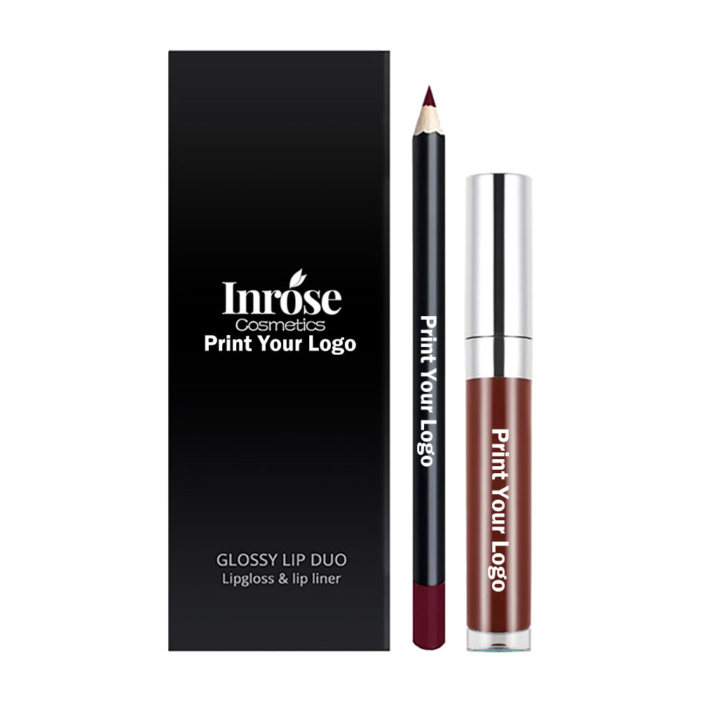 20-Color LIP DUO Set Nude Lip Gloss & Lip Liner Kit High Pigment Moisturizing