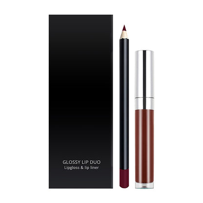 20-Color LIP DUO Set Nude Lip Gloss & Lip Liner Kit High Pigment Moisturizing