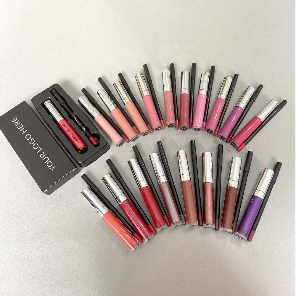 20-Color LIP DUO Set Nude Lip Gloss & Lip Liner Kit High Pigment Moisturizing