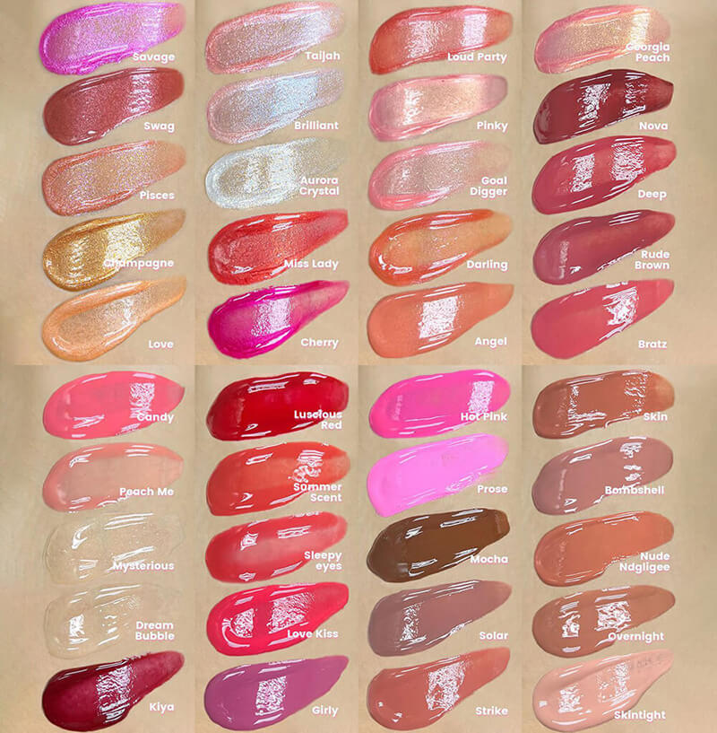 40 color lip gloss nude shimmer lip tint long lasting silver tube popular