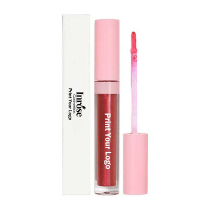 49 color lip gloss lip glaze high pigmented nude shimmer no logo pink tube