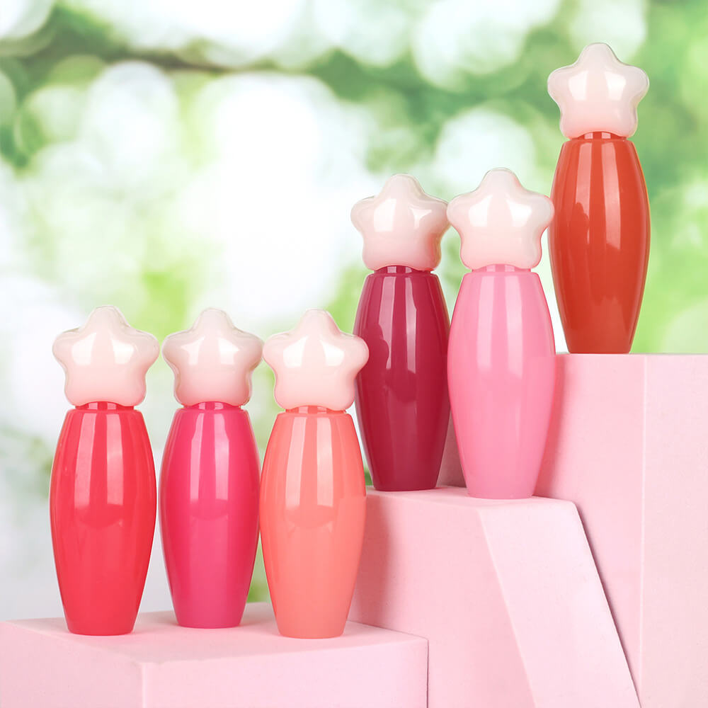 6-Color Star Lip Gloss Mint Plumping Lip Glaze Moisturizing Private Label