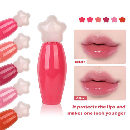 6-Color Star Lip Gloss Mint Plumping Lip Glaze Moisturizing Private Label