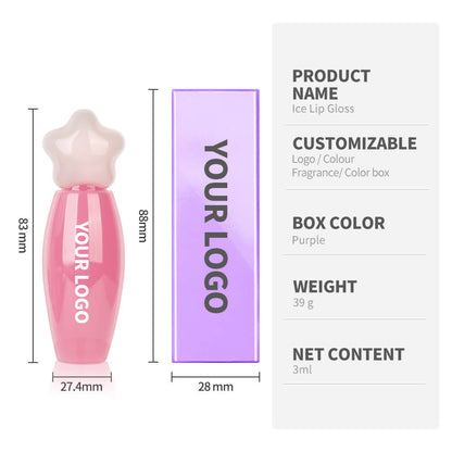 6-Color Star Lip Gloss Mint Plumping Lip Glaze Moisturizing Private Label