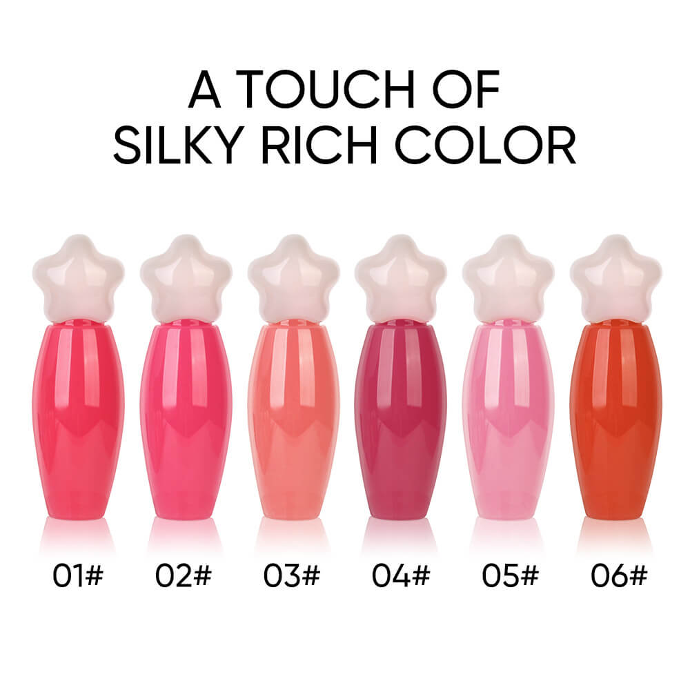 6-Color Star Lip Gloss Mint Plumping Lip Glaze Moisturizing Private Label