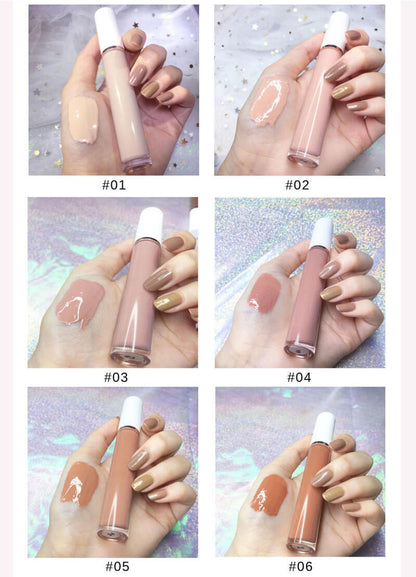 64 colors lip gloss high pigmented nude shiny white tube (color 01-32)