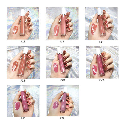 64 colors lip gloss high pigmented nude shiny white tube (color 01-32)