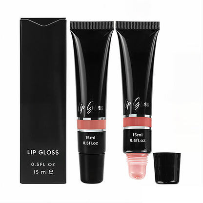 24 Color Nude Lip Gloss Lip Glaze Long Lasting High Pigment Squeeze Tube 15Ml