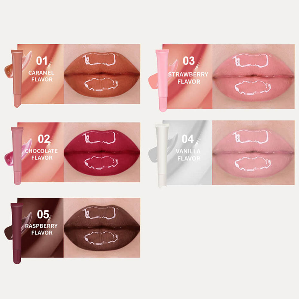 5 color polypeptide lip gloss moisturizing nourishing squeeze lip oil vegan