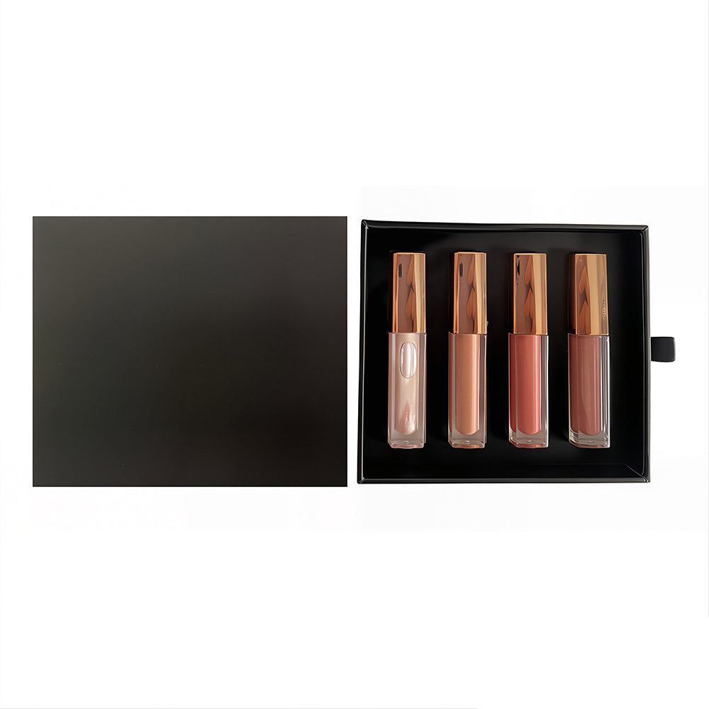 1 Pcs Lipgloss & 3 Pcs Matte Liquid Lipstick Set Waterproof Long Lasting