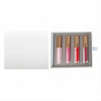 1 Pcs Lipgloss & 3 Pcs Matte Liquid Lipstick Set Waterproof Long Lasting