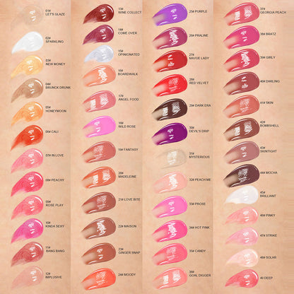 49 Color Lip Gloss Lip Glaze High Pigmented Nude Shimmer Vegan Black Tube