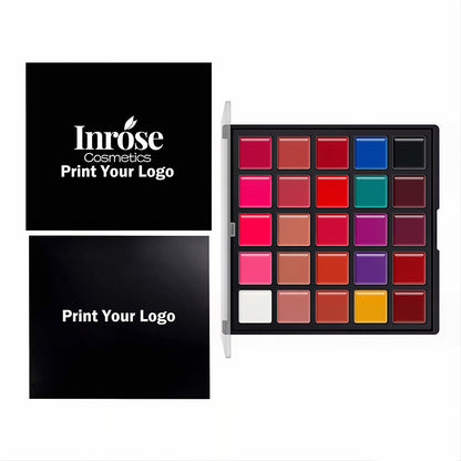 25 Color Creamy Lip Gloss Palette Matte Moisturizing Long Lasting Vegan