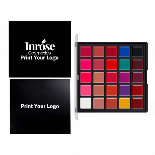 25 Color Creamy Lip Gloss Palette Matte Moisturizing Long Lasting Vegan