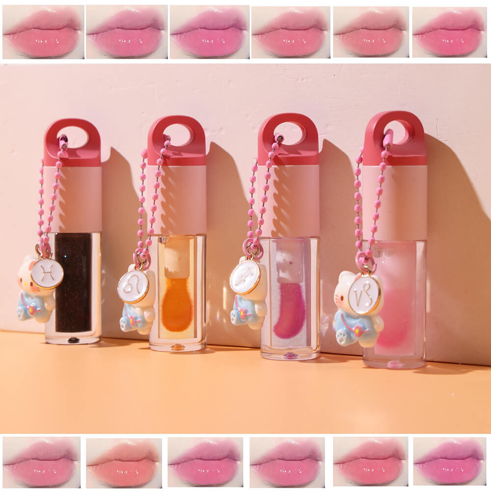 12 Magic Lip Oil Color-Changing Plumping Moisturizing Lip Gloss 12 Constellation Pendant