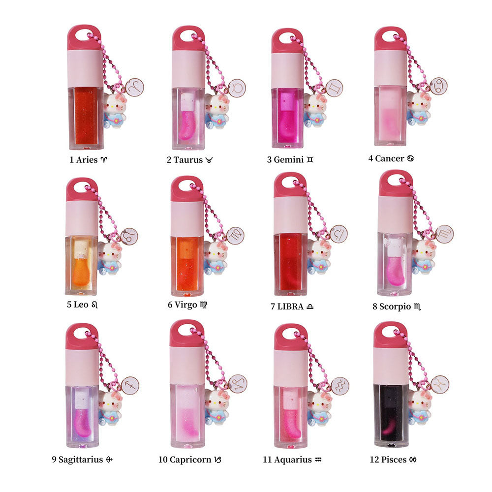 12 Magic Lip Oil Color-Changing Plumping Moisturizing Lip Gloss 12 Constellation Pendant