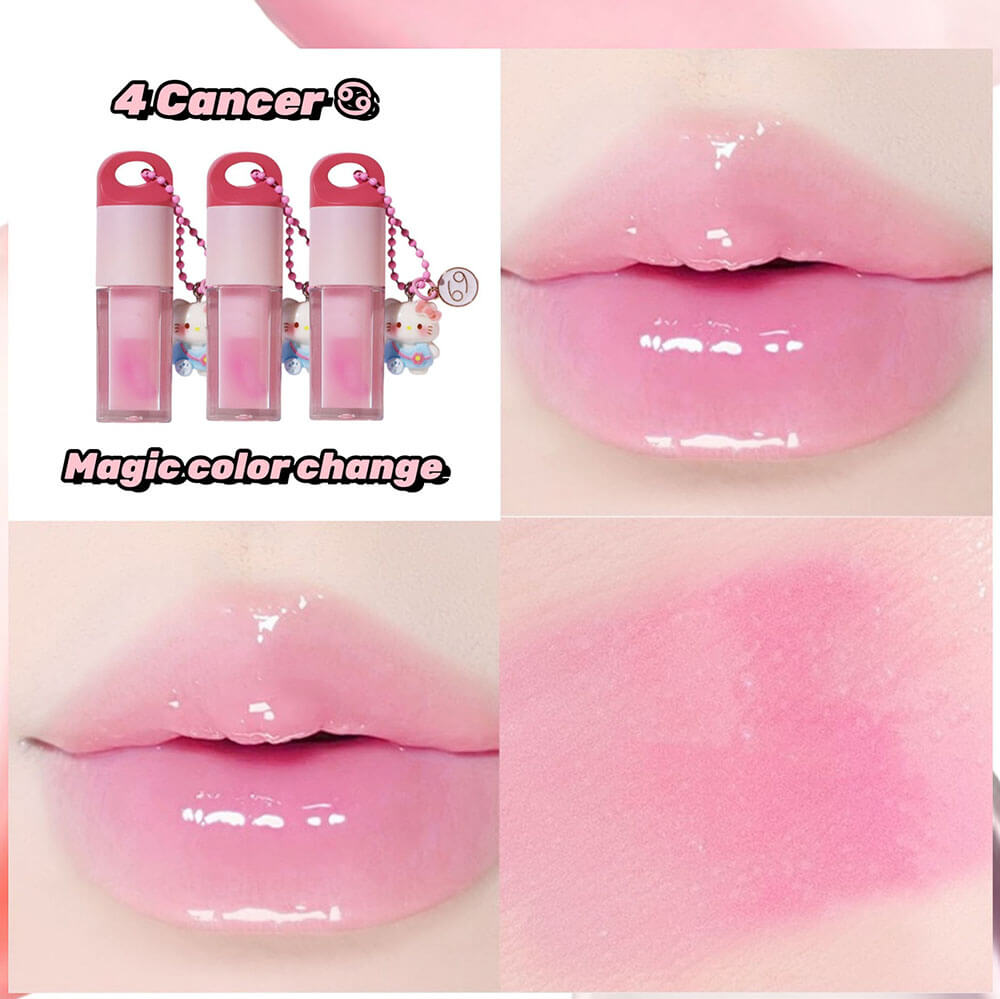 12 Magic Lip Oil Color-Changing Plumping Moisturizing Lip Gloss 12 Constellation Pendant
