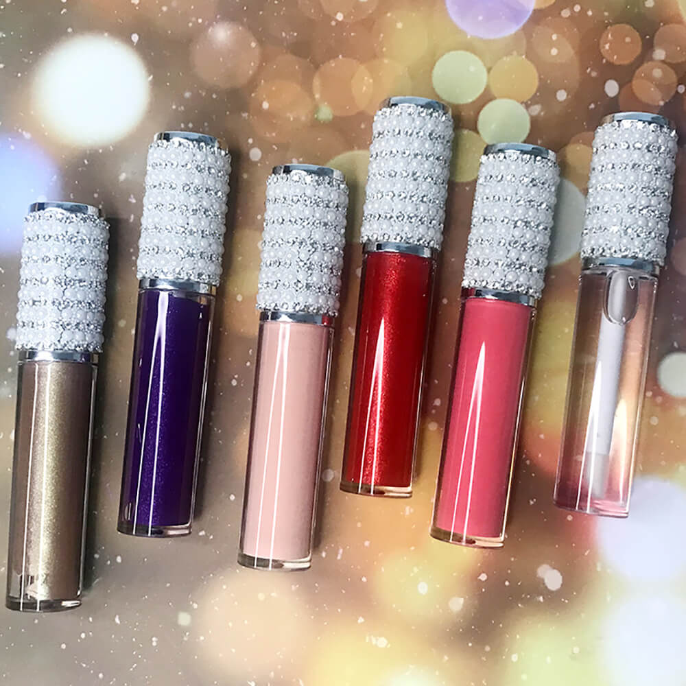 64 Color Lip Gloss Nude Moisturizing High Pigmented Silver Diamond Tube