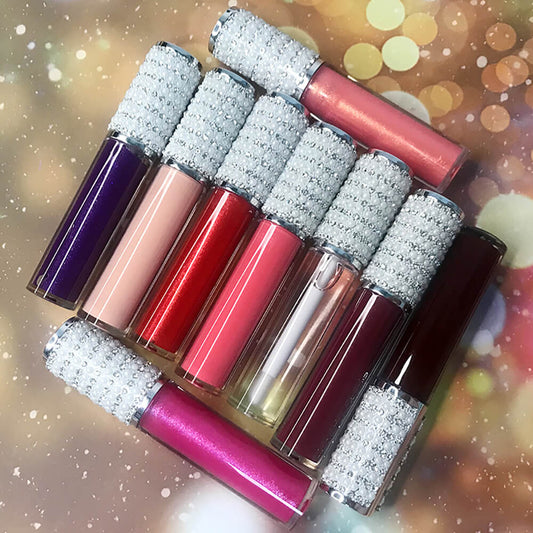 64 Color Lip Gloss Nude Moisturizing High Pigmented Silver Diamond Tube