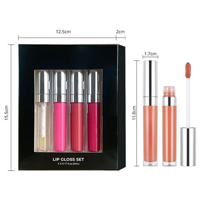 4-Piece Lip Gloss Set Nude High-Shine Moisturizing High Quality Vegan