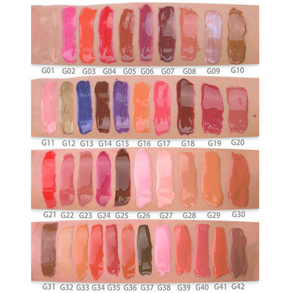 42 colors lip gloss lip glaze vegan high pigmented glossy (color 01-21)