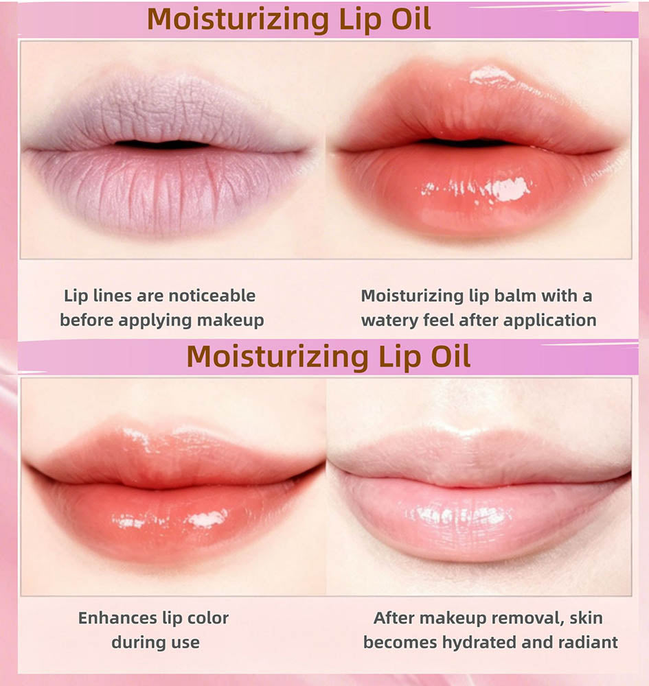 6-color Pressed Lip Gloss with Intensive Moisturizing Essence Hydrating Oil 8ml