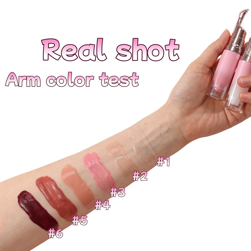 6-color Pressed Lip Gloss with Intensive Moisturizing Essence Hydrating Oil 8ml