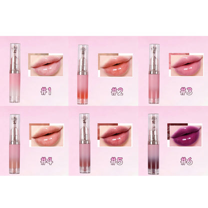 6-color Pressed Lip Gloss with Intensive Moisturizing Essence Hydrating Oil 8ml
