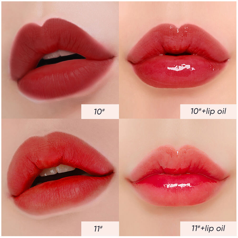 12-Color Layerable Lip Oil & Lip Gloss Waterproof Lip Tint Long Lasting