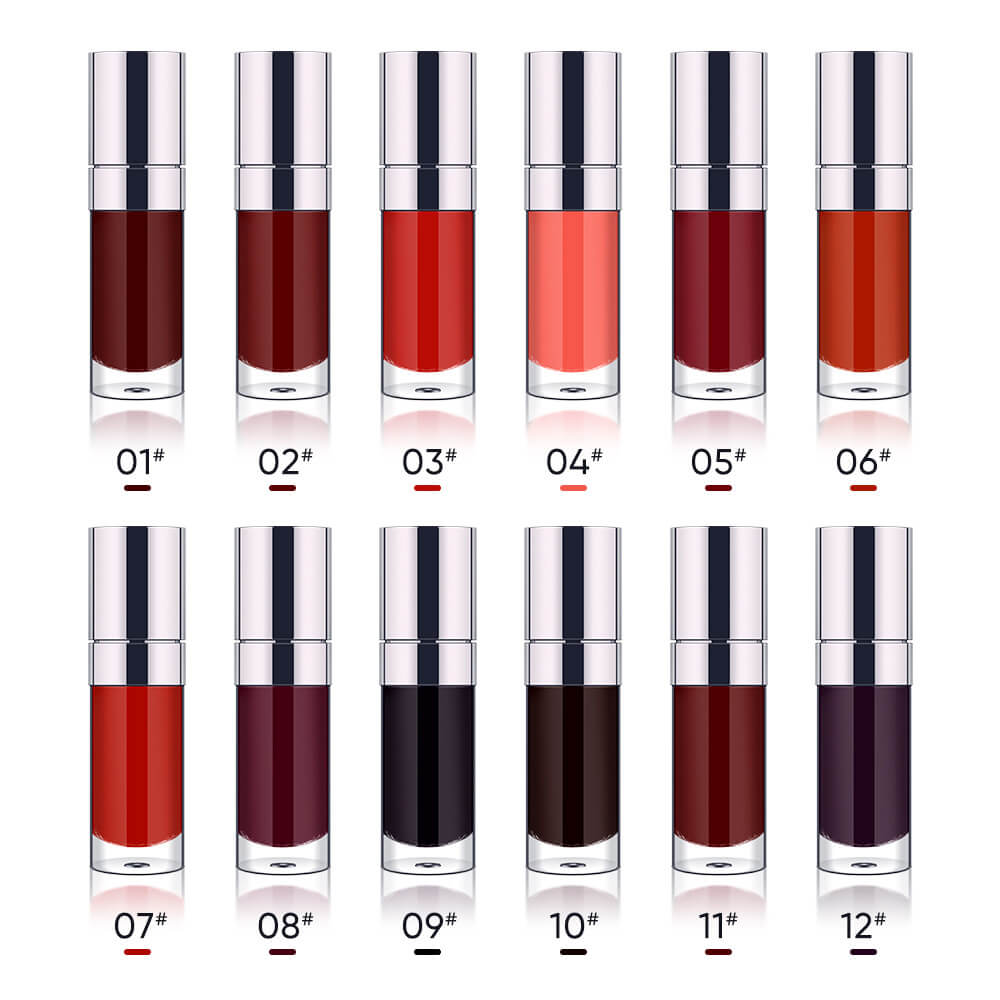 12-Color Layerable Lip Oil & Lip Gloss Waterproof Lip Tint Long Lasting