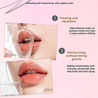 6-color Pressed Lip Gloss with Intensive Moisturizing Essence Hydrating Oil 8ml
