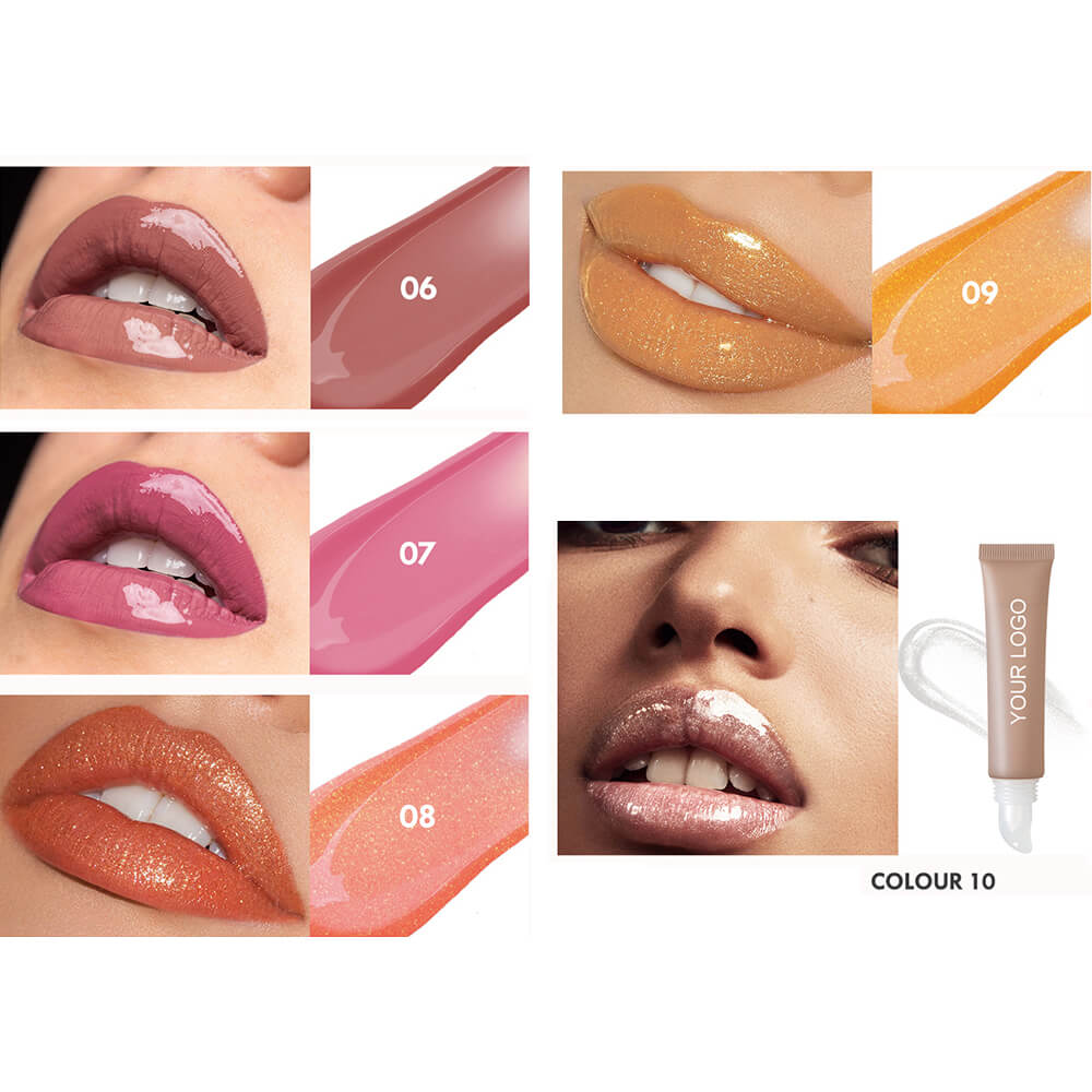 10 color lip gloss shiny lip oil moisturing durable lip care squeeze tube