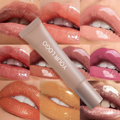 10 color lip gloss shiny lip oil moisturing durable lip care squeeze tube