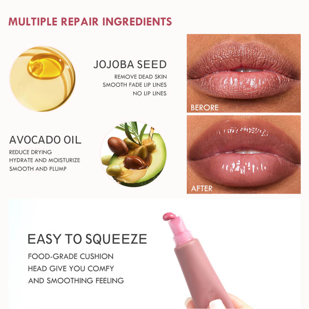 10 color lip gloss shiny lip oil moisturing durable lip care squeeze tube