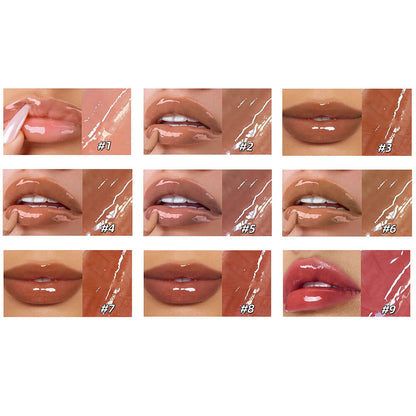 9-Shade Chocolate Lip Glaze Moisturizing Lip Gloss Non-Sticky Lip Oil