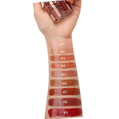 9-Shade Chocolate Lip Glaze Moisturizing Lip Gloss Non-Sticky Lip Oil