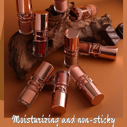 9-Shade Chocolate Lip Glaze Moisturizing Lip Gloss Non-Sticky Lip Oil