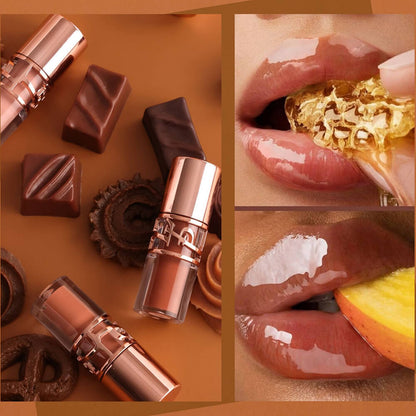 9-Shade Chocolate Lip Glaze Moisturizing Lip Gloss Non-Sticky Lip Oil